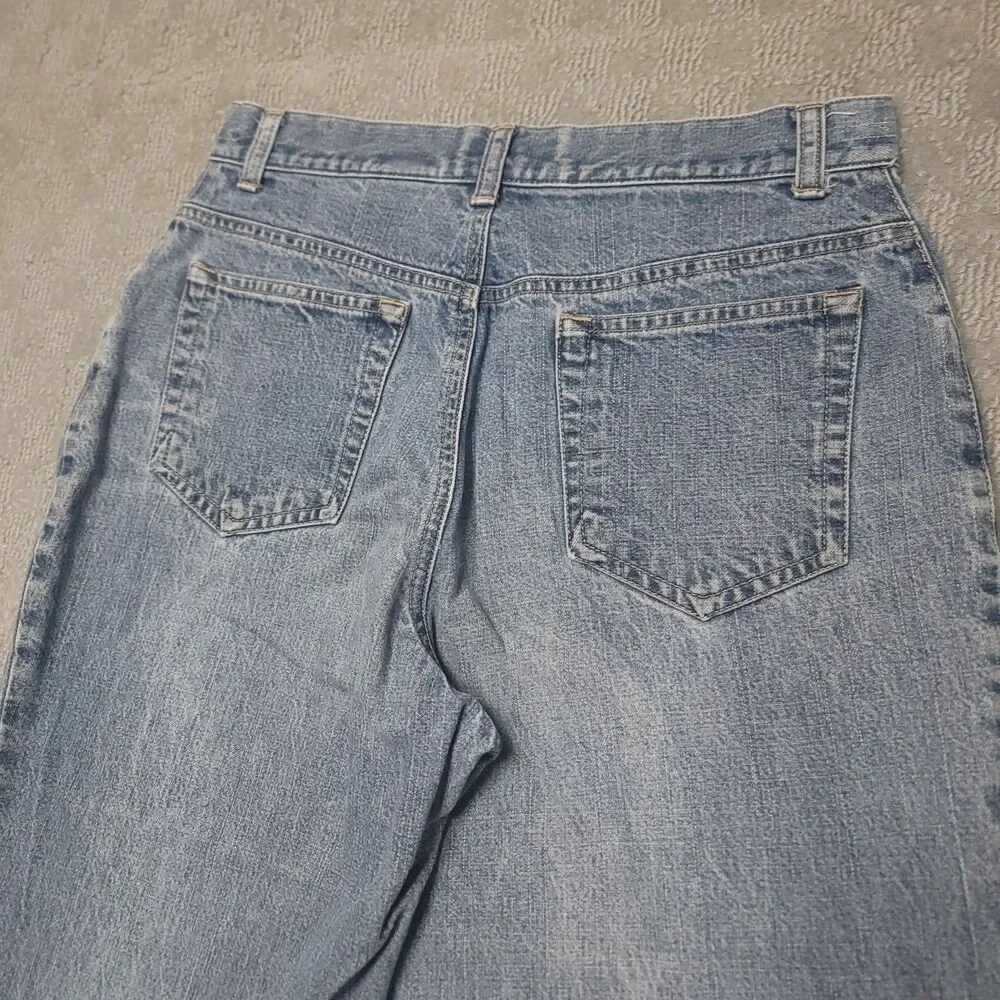 Vintage Eddie Bauer Capri Jeans Womens 8 Petite Blue Denim Cotton Cropped Pants